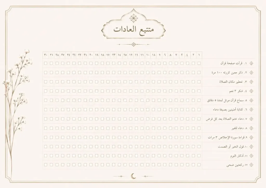 صفحة متتبع العادات